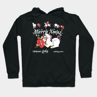 Xmas in black with Unicorn Luky and Santa Hoodie